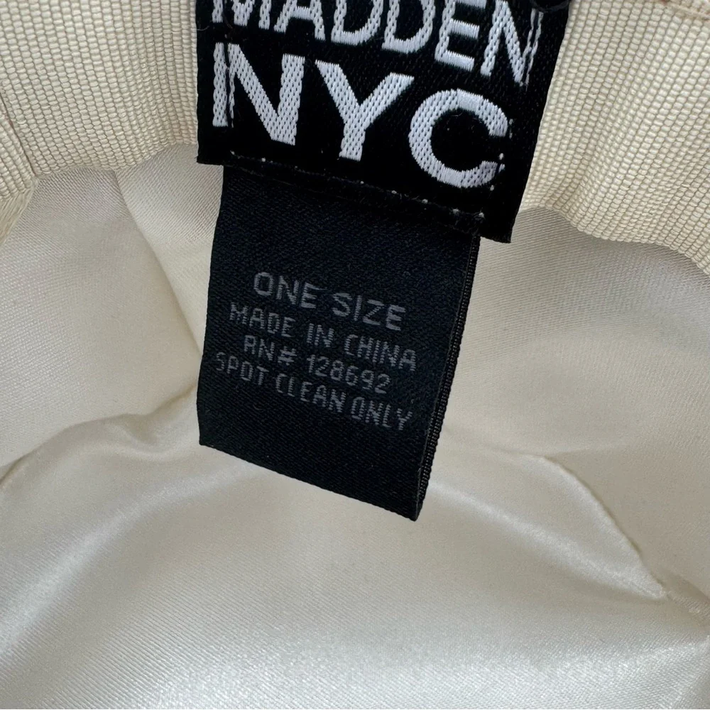 NWT Madden NYC Cream Wide Brim Felt Western Cowboy Cowgirl Hat with Hat Band - Picture 8 of 10
